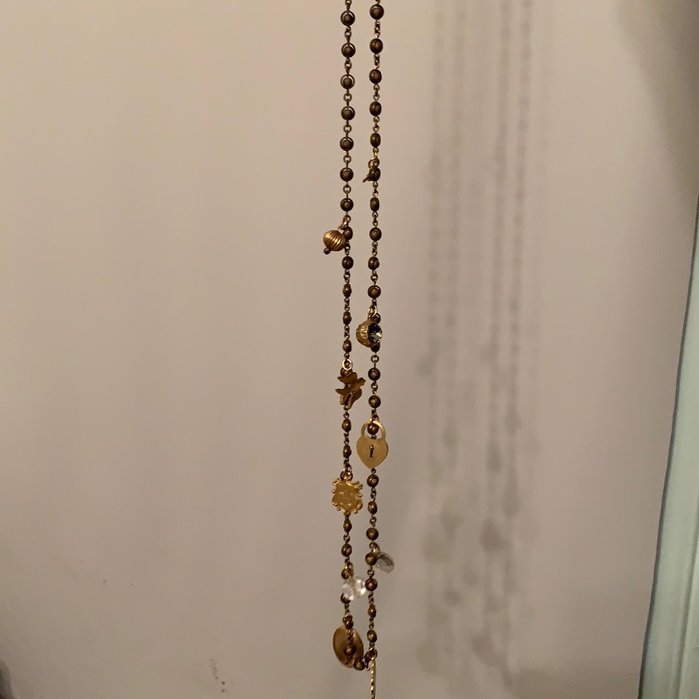 Toggle charm vintage feel necklace worn 2 ways